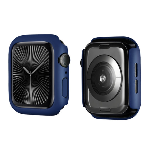 For Apple Watch Series 11 / 10 46mm ENKAY Hat-Prince 2 in 1 Solid Color PC Watch Case with Full Coverage PMMA Soft Film(Dark Blue) by ENKAY