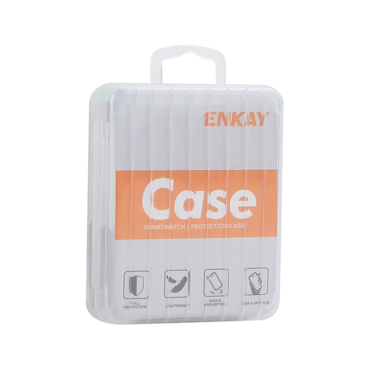For Apple Watch Series 11 / 10 42mm ENKAY Hat-Prince 2 in 1 Solid Color PC Watch Case with Full Coverage PMMA Soft Film(Black) by ENKAY