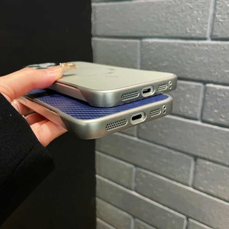 For iPhone 16 AG Carbon Fiber Frameless MagSafe Phone Case(Grey) by bashfashion