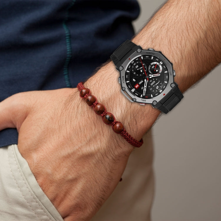 For Amazfit T-Rex 3 Two Tone Needle Buckle Silicone Watch Band(Olive Green Black) by bashfashion