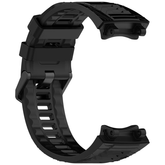 For Amazfit T-Rex 3 Solid Color Needle Buckle Silicone Watch Band(Black) by bashfashion