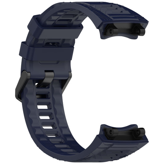 For Amazfit T-Rex 3 Solid Color Needle Buckle Silicone Watch Band(Dark Blue) by bashfashion