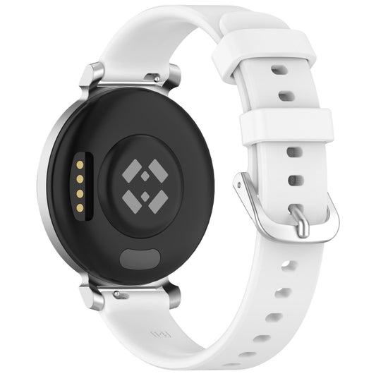 For Garmin Lily 2 Active Quick Release Silver Buckle Silicone Watch Band Wristband(White) by bashfashion
