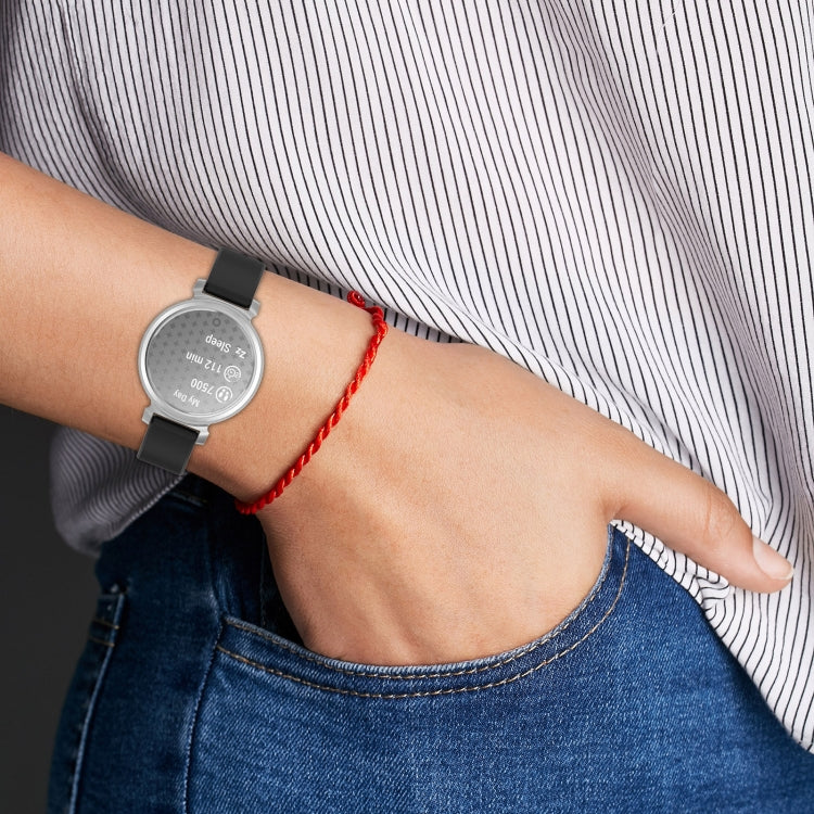 For Garmin Lily 2 Active Quick Release Silver Buckle Silicone Watch Band Wristband(Red) by bashfashion