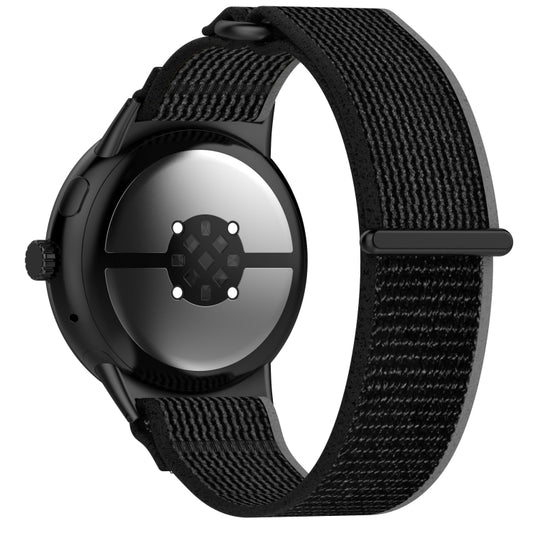 For Google Pixel Watch 3 45mm Nylon Woven Hook and Loop Fastener Watch Band(Black Gray) by bashfashion