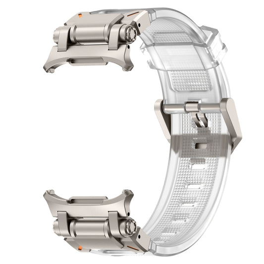 For Samsung Galaxy Watch Ultra 47mm / Ultra 2025 Titanium Connector Quick Release Silicone Watch Band(Transparent) by bashfashion