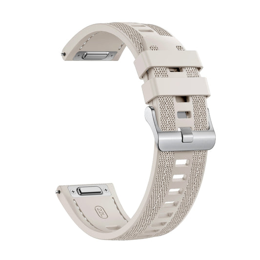 For Redmi Watch 5 Active / Watch 5 Lite Push Connector 22mm Hybrid Nylon Silicone Watch Band(Starlight) by bashfashion