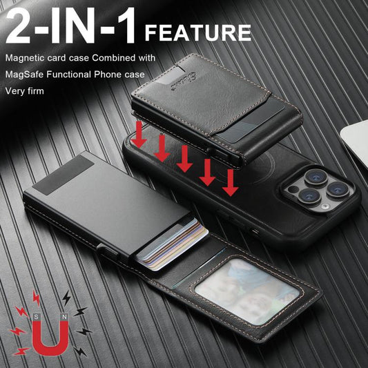 For Google Pixel 10 Suteni H19 Oil Wax 2-in-1 MagSafe Removable Card Box Back Phone Case(Black) by Suteni