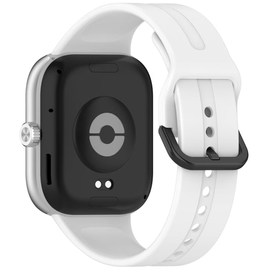 For Redmi Watch 5 eSIM Solid Color Black Buckle Quick Release Silicone Watch Band(White) by bashfashion