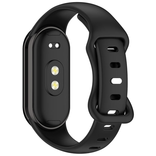 For Xiaomi Smart Band 10 / 9 / 8 Splayed Tail Reverse Buckle Silicone Watch Band(Black) by bashfashion
