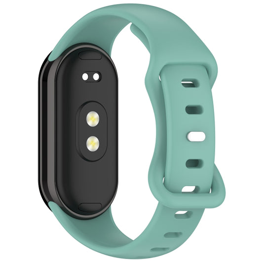 For Xiaomi Smart Band 10 / 9 / 8 Splayed Tail Reverse Buckle Silicone Watch Band(Pine Green) by bashfashion