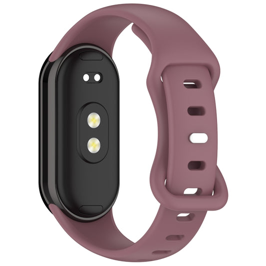 For Xiaomi Smart Band 10 / 9 / 8 Splayed Tail Reverse Buckle Silicone Watch Band(Smoke Purple) by bashfashion