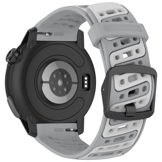 For COROS PACE Pro S Shape Dual Color Quick Release Silicone Watch Band(Gray) by bashfashion