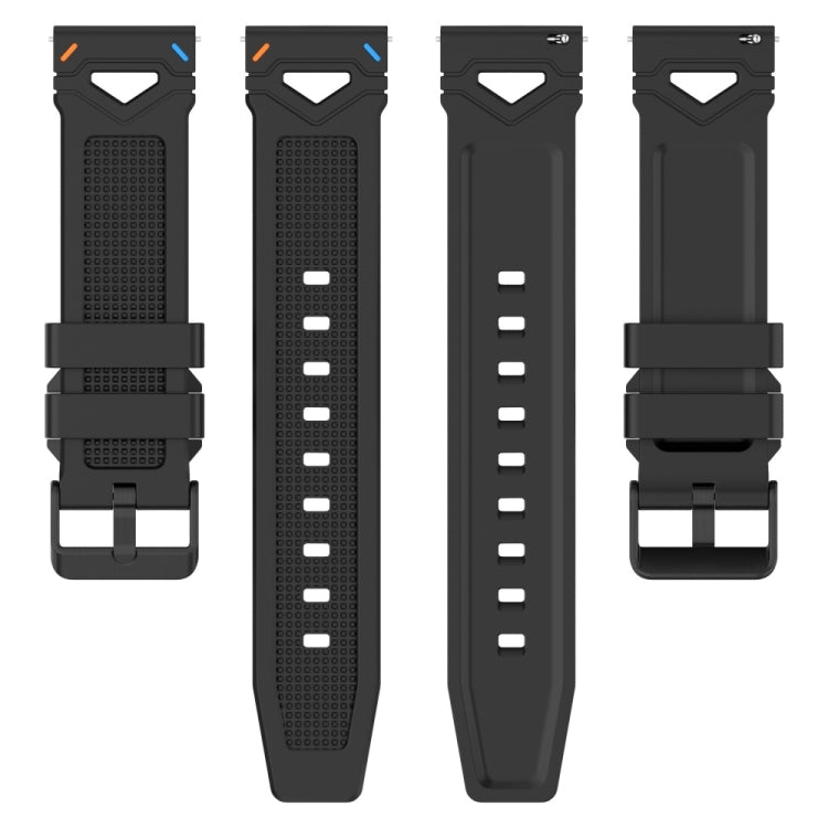 For Garmin Watch 22mm Dotted Black Buckle Silicone Watch Band(White) by bashfashion