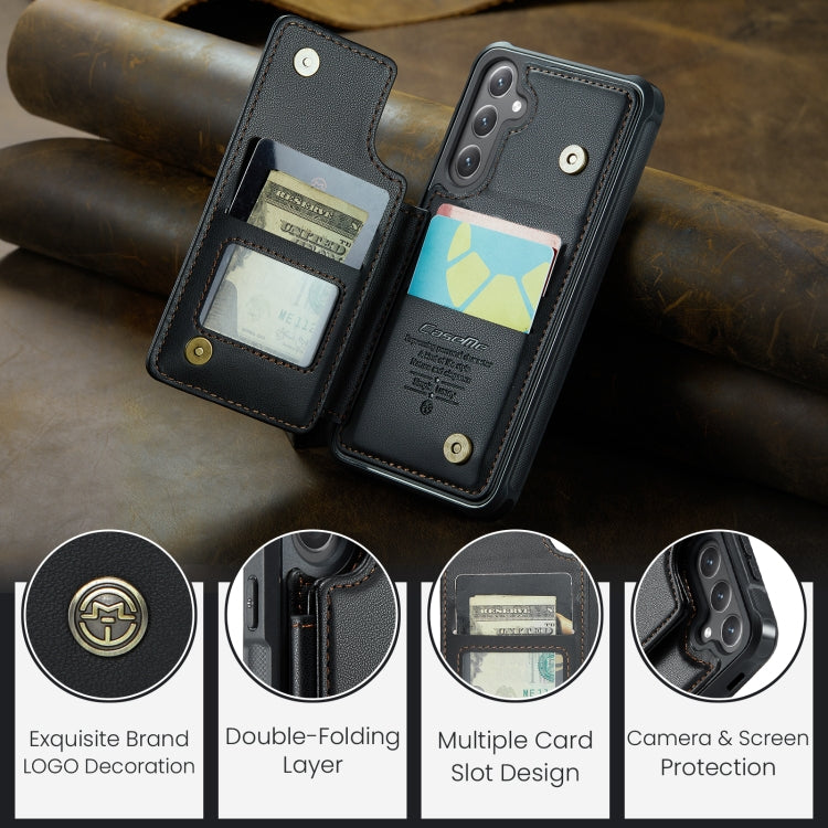 For Samsung Galaxy S25+ 5G CaseMe C22 Card Slots Holder RFID Anti-theft Phone Case(Black) by CaseMe