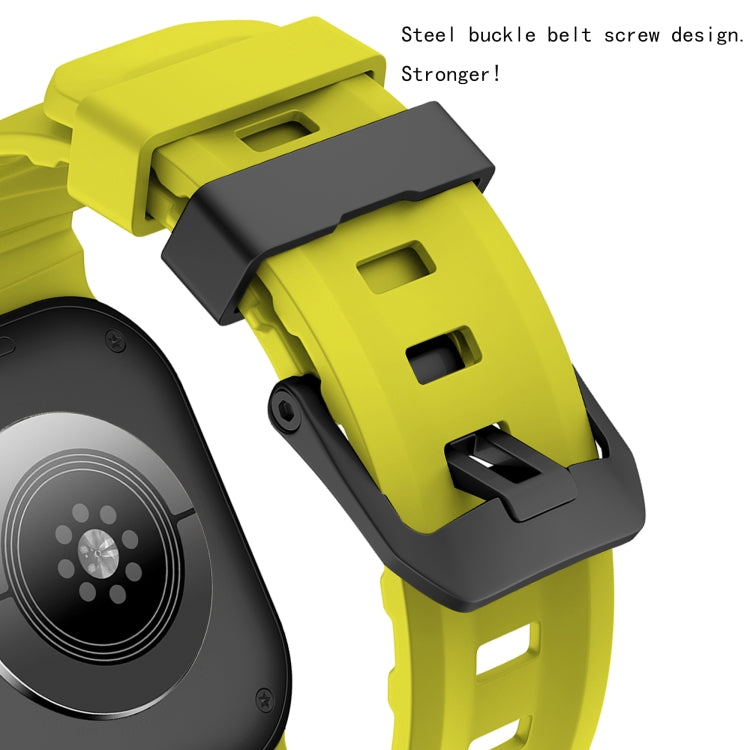 For Apple Watch 46mm / 49mm / 45mm / 44mm Wild Path Black Buckle Thickened Silicone Watch Band(Fluorescent Green) by bashfashion