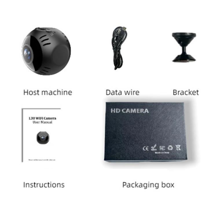 L30 Home Security Real Time Playback Panoramic View Phone Monitoring Mini Intelligent WiFi Camera by bashfashion