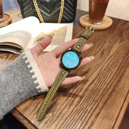 For Redmi Watch 5 Active Heart-Shaped Embossed 22mm Leather Watch Band(Retro Green) by bashfashion