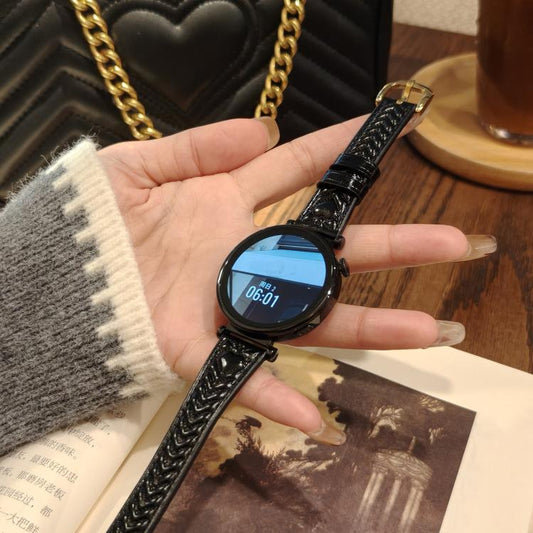 For Redmi Watch 5 Active Heart-Shaped Embossed 22mm Leather Watch Band(Black) by bashfashion