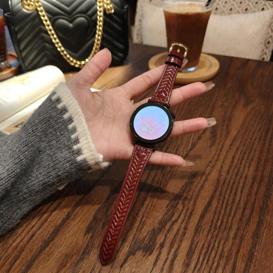 For Amazfit Bip 5 / GTR 4 Heart-Shaped Embossed 22mm Leather Watch Band(Wine Red) by bashfashion