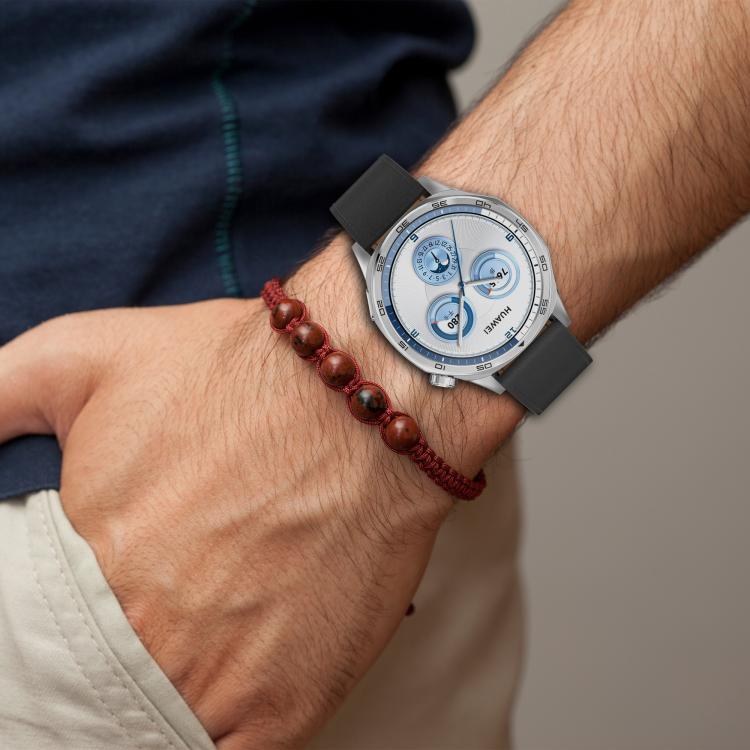 For Huawei Watch GT 5 46mm Press Button 22mm Leather Watch Band(Brown) by bashfashion