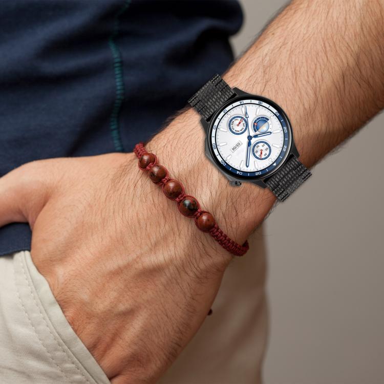 For OnePlus Watch 3 Twill Texture Stainless Steel Metal Watch Band(Gold) by bashfashion