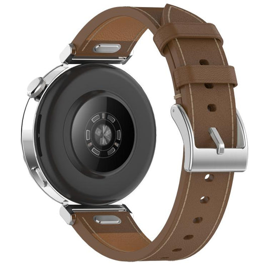 For Amazfit Active Press Button 20mm Leather Watch Band(Brown) by bashfashion