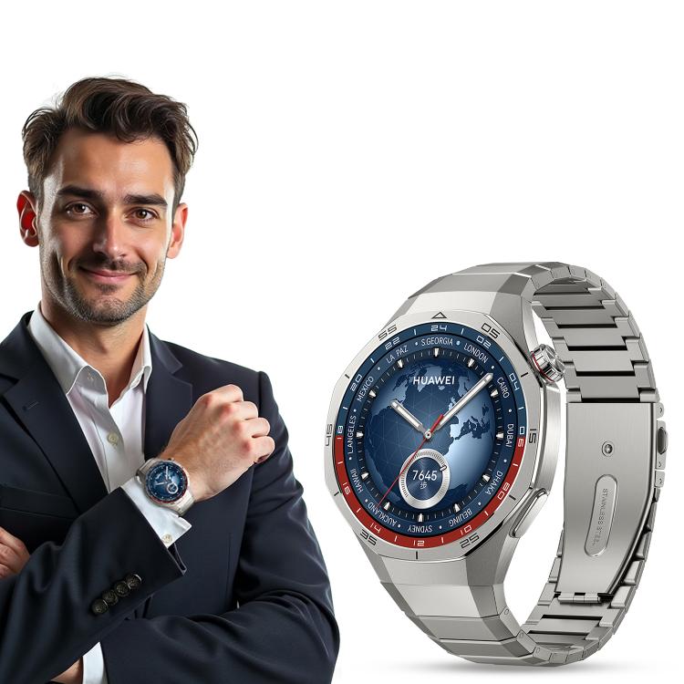 For Huawei Watch GT5 Pro 46mm Bamboo Jump Buckle Titanium Alloy Watch Band(Titanium Color) by bashfashion