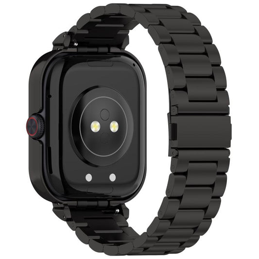 For vivo iQOO Watch GT Watch Frame Integrated Three Beads Stainless Steel Watch Band(Black) by bashfashion