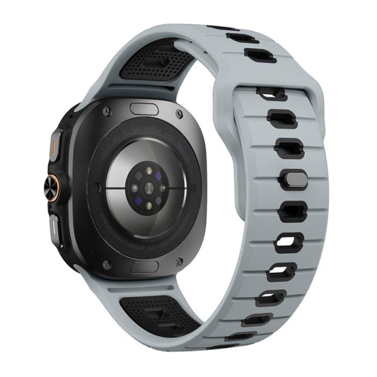 For Samsung Galaxy Watch Ultra 47mm / Ultra 2025 Horizontal Stripes Reverse Buckle Silicone Watch Band(Obsidian Black) by bashfashion