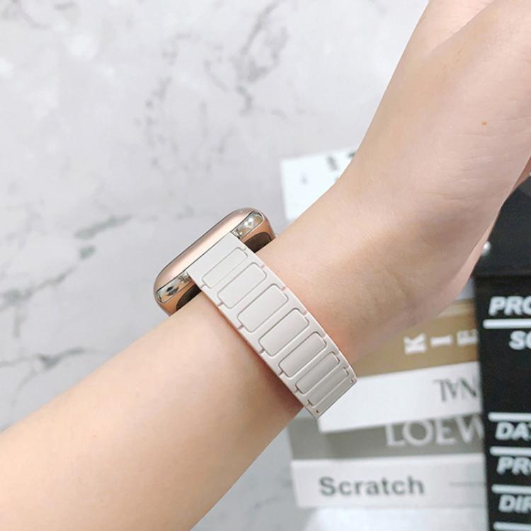 For Apple Watch 46mm / 49mm / 45mm / 44mm Tri-beads I-shaped Slim Magnetic Silicone Watch Band(Mint) by bashfashion