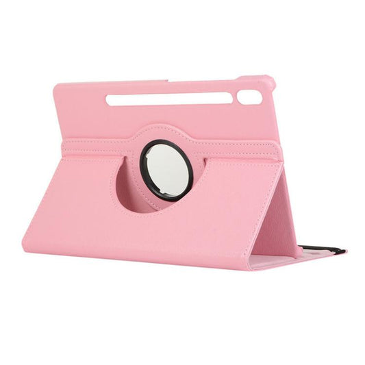For Samsung Galaxy Tab S10 FE / S9 FE / S9 ENKAY 360 Degree Rotation Litchi Leather Smart Tablet Case(Pink) by ENKAY