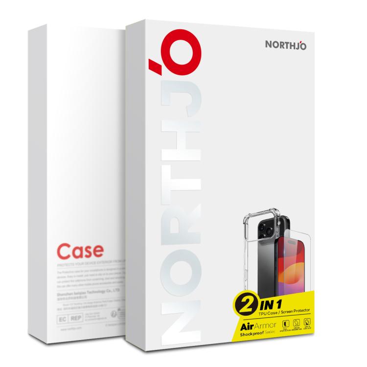 For iPhone 17 NORTHJO 2 in 1 TPU Airbag Shockproof Phone Case with Screen Film(Clear) by NORTHJO