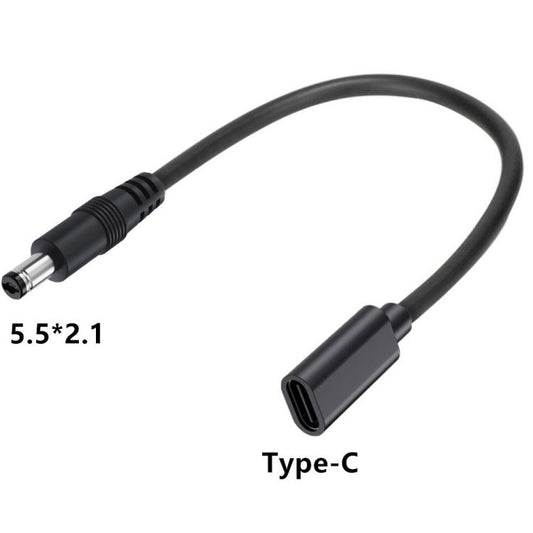 JUNSUNMAY 5V 3A DC 5.5mm x 2.1mm Male to Type-C Female Power Extension Charge Cord, Length:25cm by JUNSUNMAY