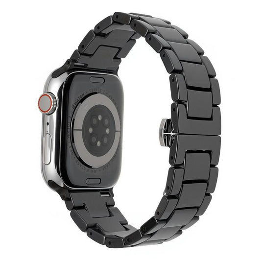 For Apple Watch 42mm / 41mm / 40mm / 38mm Tank Grain Ceramics Watch Band(Black) by bashfashion