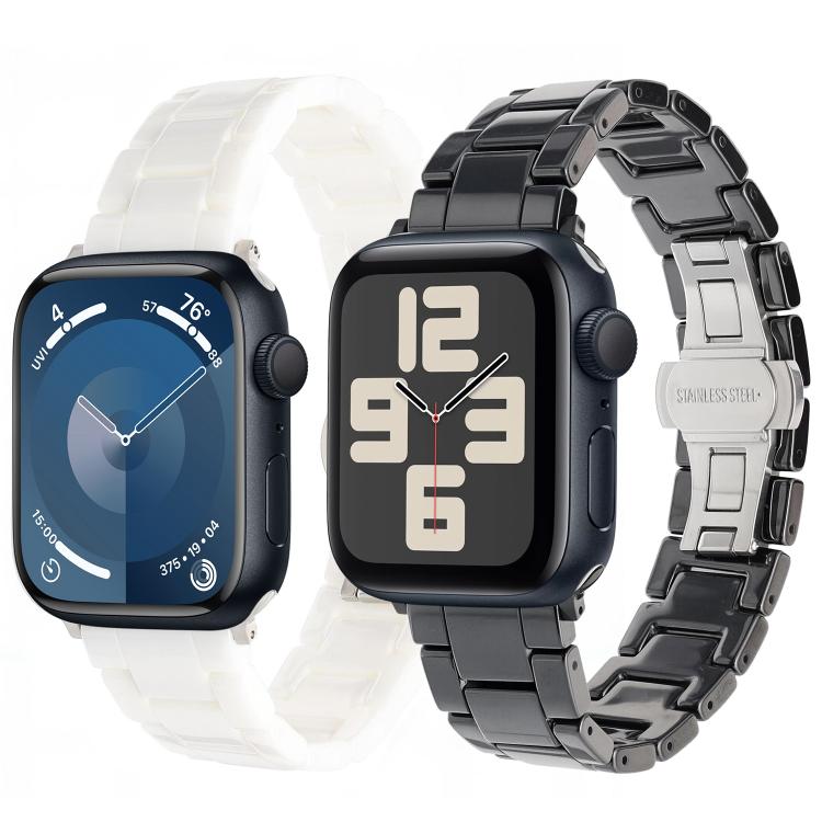 For Apple Watch 42mm / 41mm / 40mm / 38mm Tank Grain Ceramics Watch Band(Black) by bashfashion