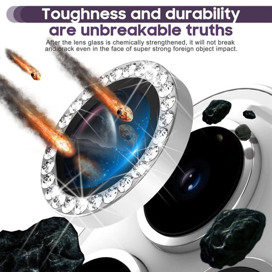 For iPhone 15 Plus Kalebol Individual Camera Lens Diamond Ring Protector(Silver) by Kalebol