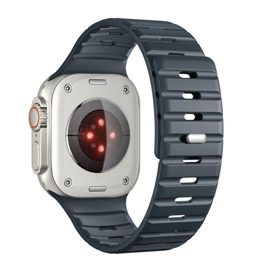 For Apple Watch 46mm / 49mm / 45mm / 44mm Norman Magnetic Silicone Watch Band(Midnight Color) by bashfashion