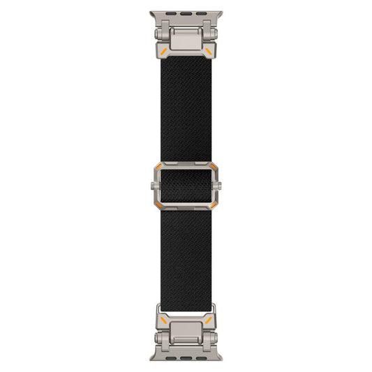 For Apple Watch 46mm / 49mm / 45mm / 44mm Explorer Polyester Nylon Watch Band(Titanium Black) by bashfashion