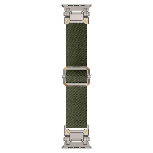 For Apple Watch 46mm / 49mm / 45mm / 44mm Explorer Polyester Nylon Watch Band(Titanium Green) by bashfashion