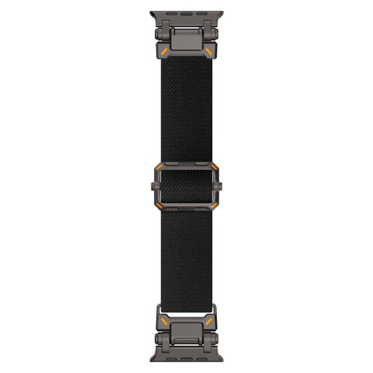 For Apple Watch 46mm / 49mm / 45mm / 44mm Explorer Polyester Nylon Watch Band(Black Black) by bashfashion