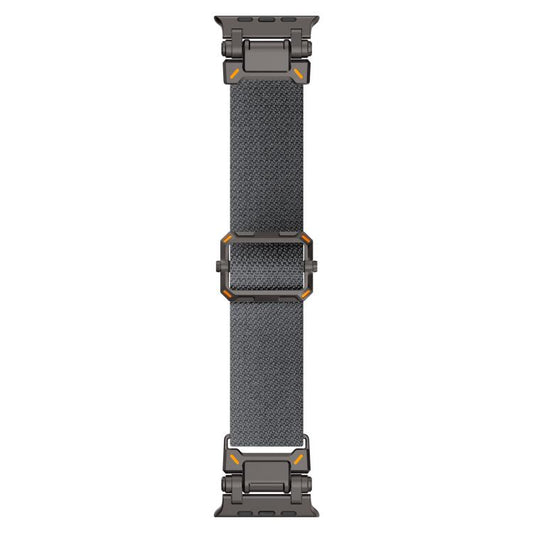 For Apple Watch 46mm / 49mm / 45mm / 44mm Explorer Polyester Nylon Watch Band(Black Gray) by bashfashion