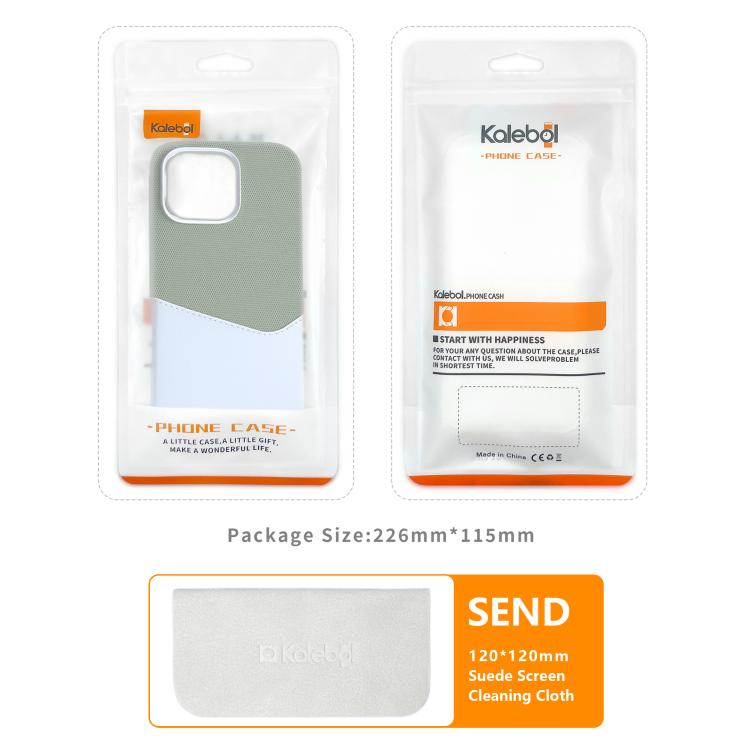 For iPhone 17 Kalebol Cloth Textue Stitching Card Slot Magnetic Phone Case(Gray) by Kalebol
