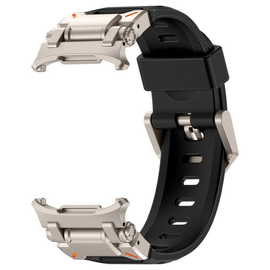 For Samsung Galaxy Watch Ultra 47mm / Ultra 2025 Explorer Metal Head Fluororubber Watch Band(Titanium Black) by bashfashion