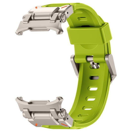 For Samsung Galaxy Watch Ultra 47mm / Ultra 2025 Explorer Metal Head Fluororubber Watch Band(Titanium Green) by bashfashion