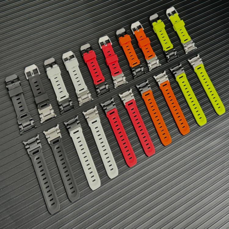 For Samsung Galaxy Watch Ultra 47mm / Ultra 2025 Explorer Metal Head Fluororubber Watch Band(Black Red) by bashfashion