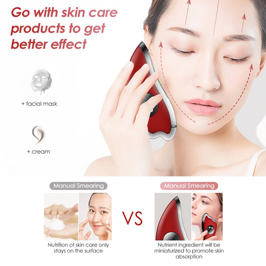 K-SKIN KD817 Facial Scratch Pad Dredge Meridian Soothing Fatigue Scraping Plate Electric Massager Soothing Stress USB Charging(Red) by K-SKIN