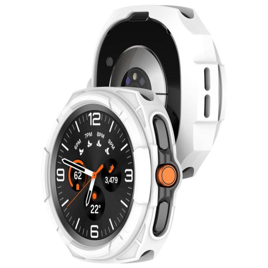 For Samsung Galaxy Watch8 Classic 46mm Hollow Armor Protector TPU Watch Protective Cover(White) by bashfashion