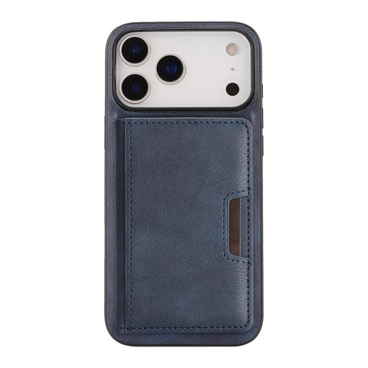 For iPhone 17 Pro Max Kalebol Strong MagSafe Magnetic Two-Fold Card Bag Leather Phone Case(Blue) by Kalebol