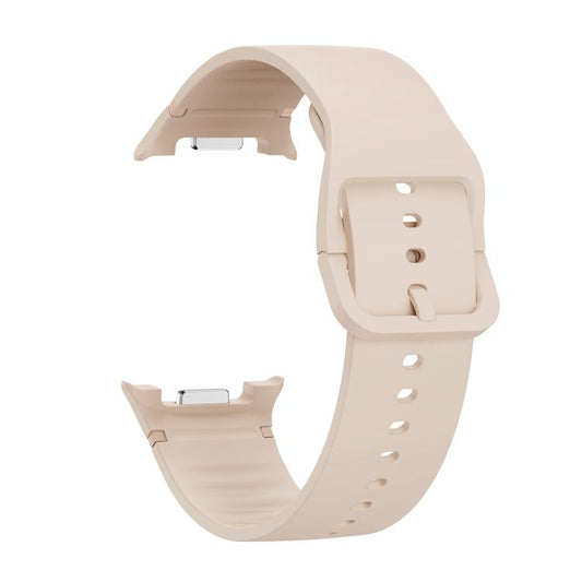 For Samsung Galaxy Watch8 / Watch8 Classic Solid Color Stitched Silicone Watch Band, Size:S(Starlight) by bashfashion